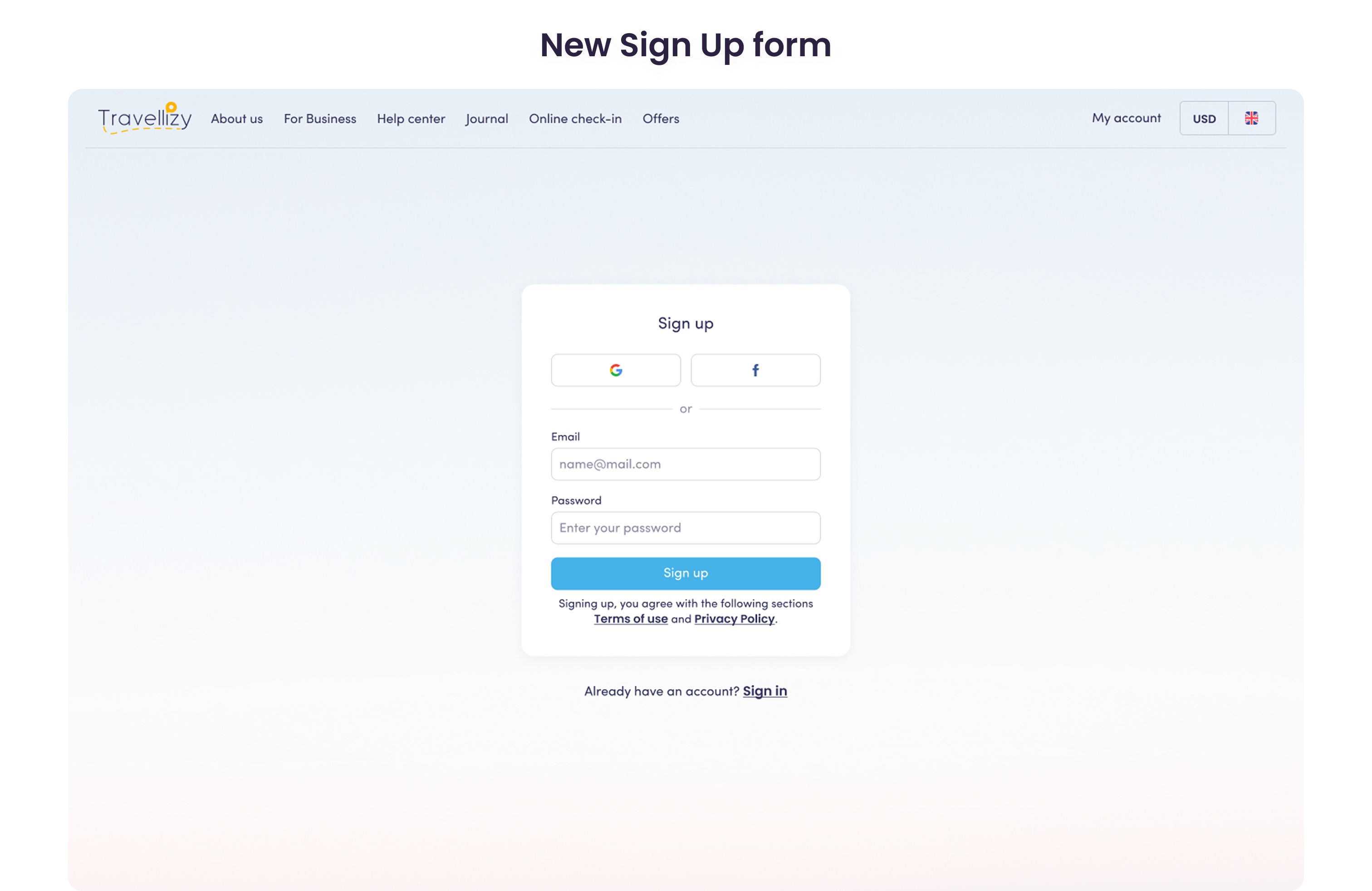 New Signup Form
